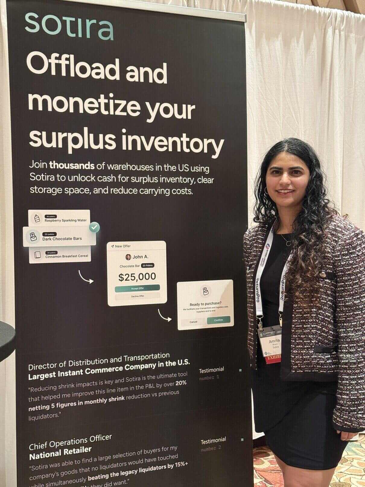 Amrita Bhasin at the Sotira booth presenting surplus inventory solutions