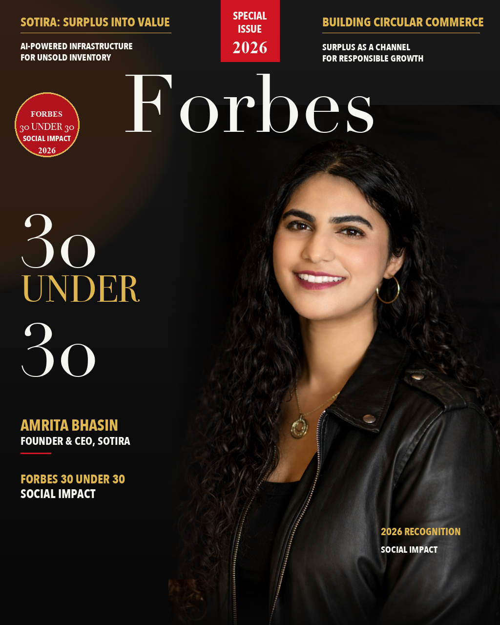 Amrita Bhasin Forbes 30 Under 30 Social Impact cover