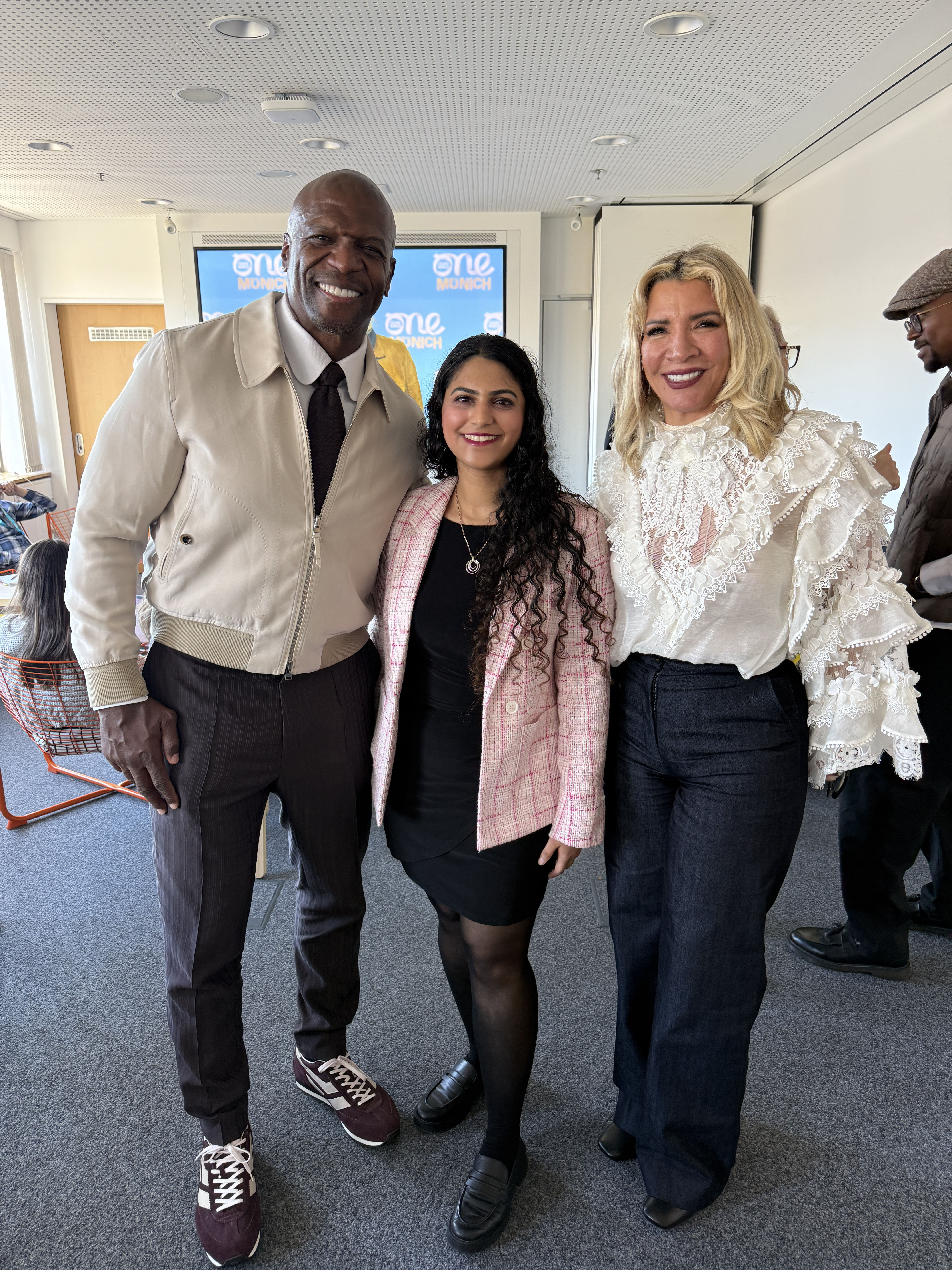 Amrita Bhasin with Terry Crews at One Young World