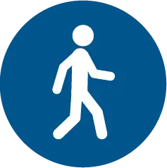 Ein Icon das beschreibt, dass EMSELLA eine komfortable Behandlung und Walk-in-Walk-out-Verfahren ohne Ausfallzeiten