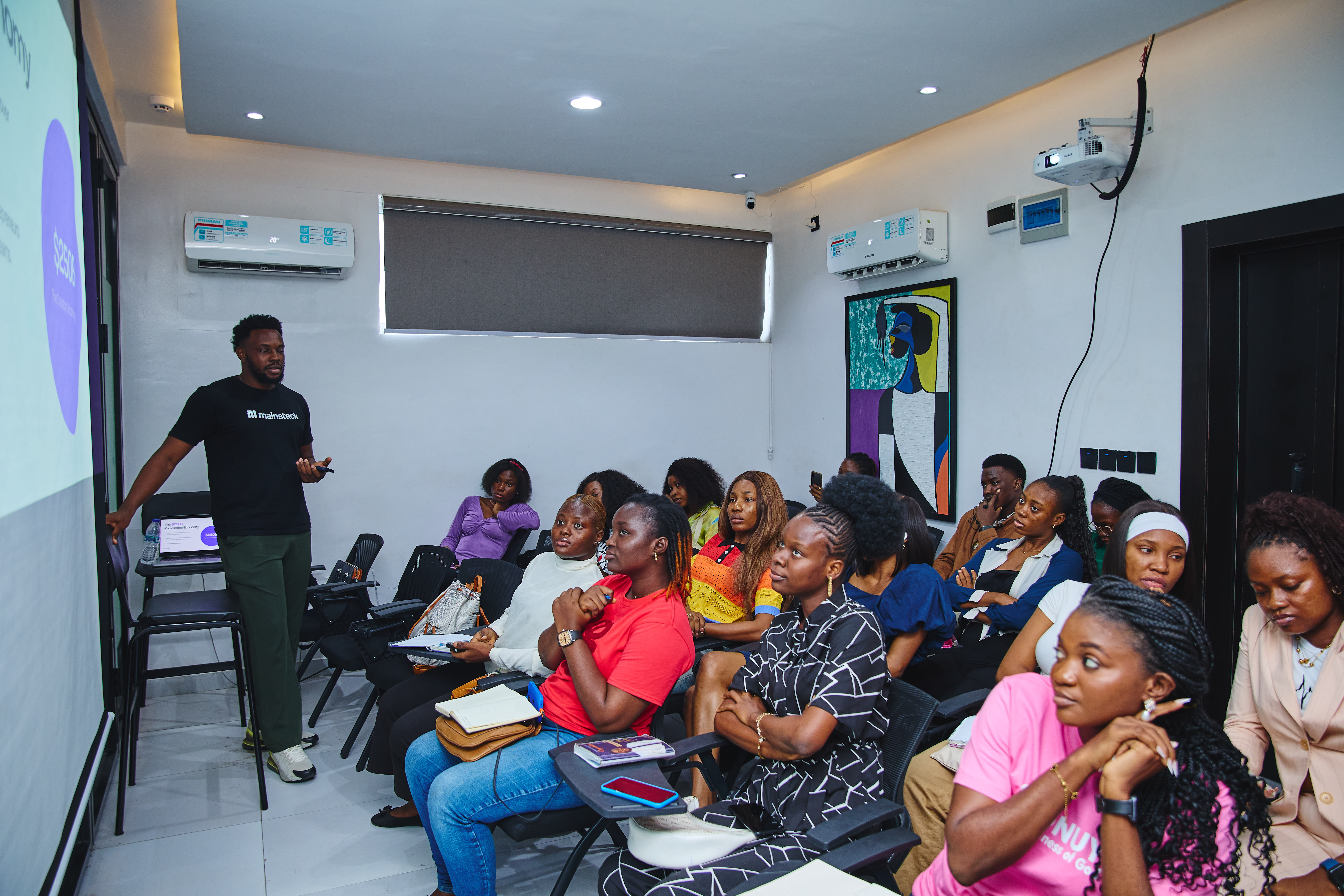 Marvelous Akande, the head of Product Design at Mainstack at his breakout session