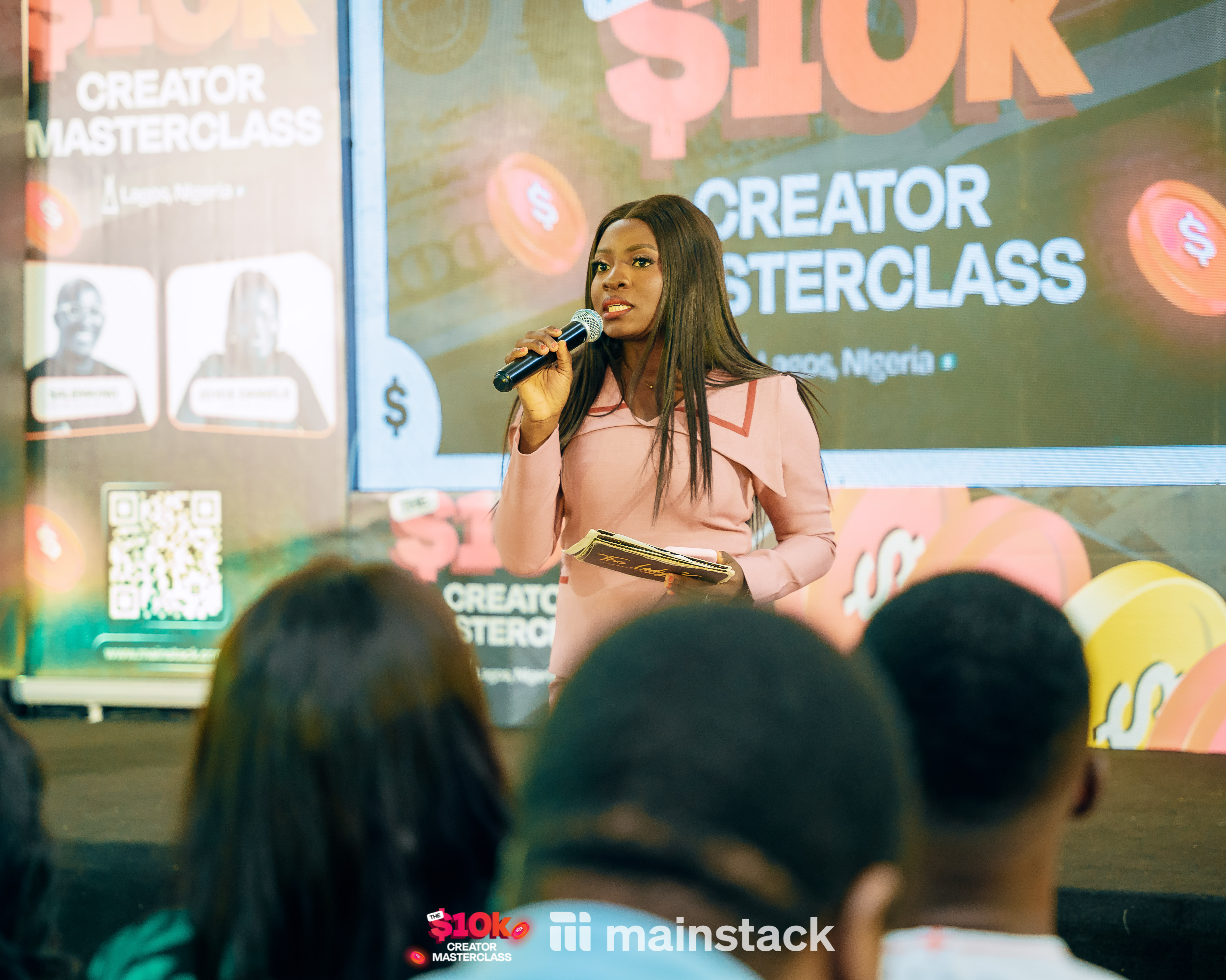 The Lady Kofo welcoming attendees to the 10k Creator Masterclass