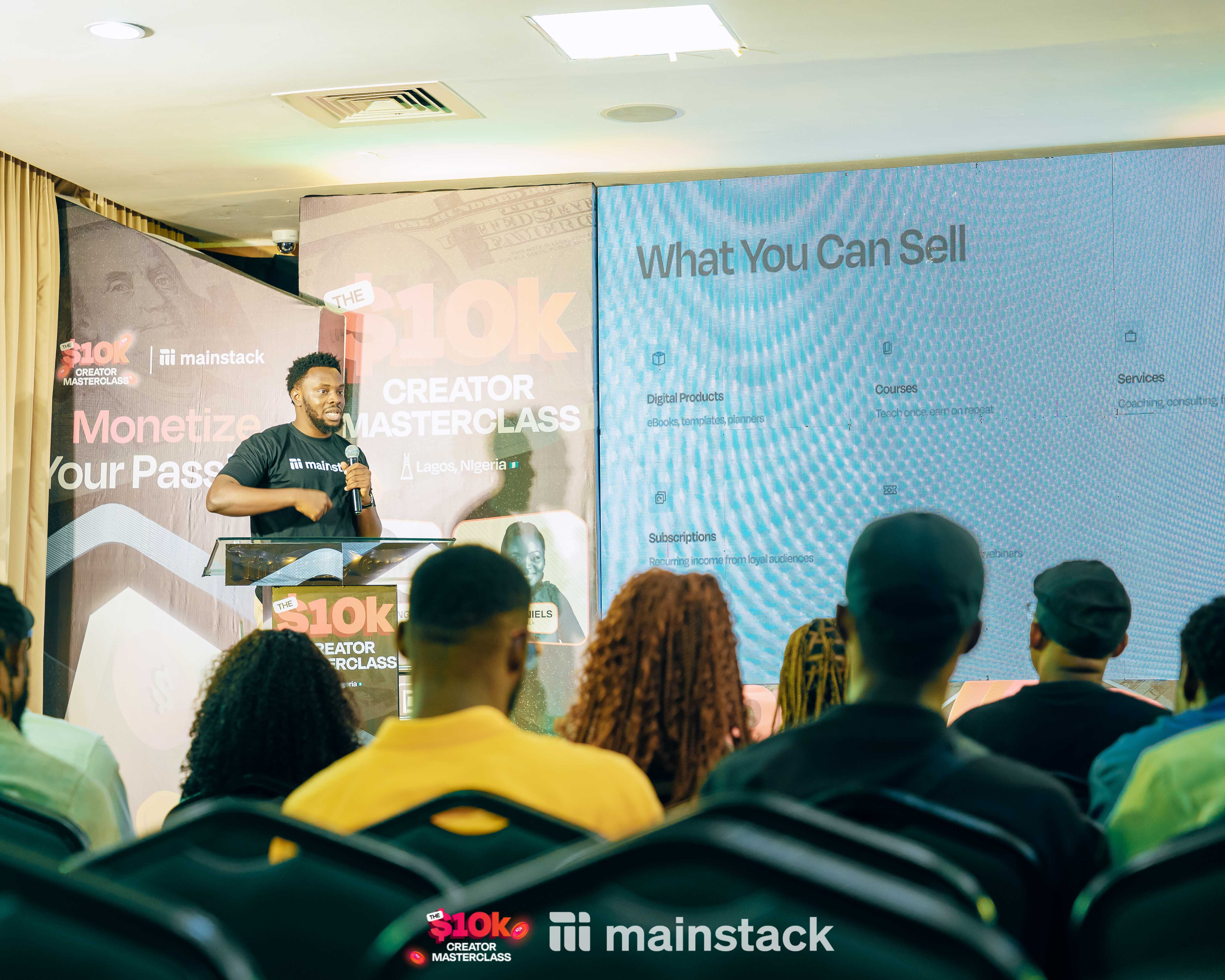 Marvelous Akande, Head of Product Design, giving attendees a platform walkthrough 