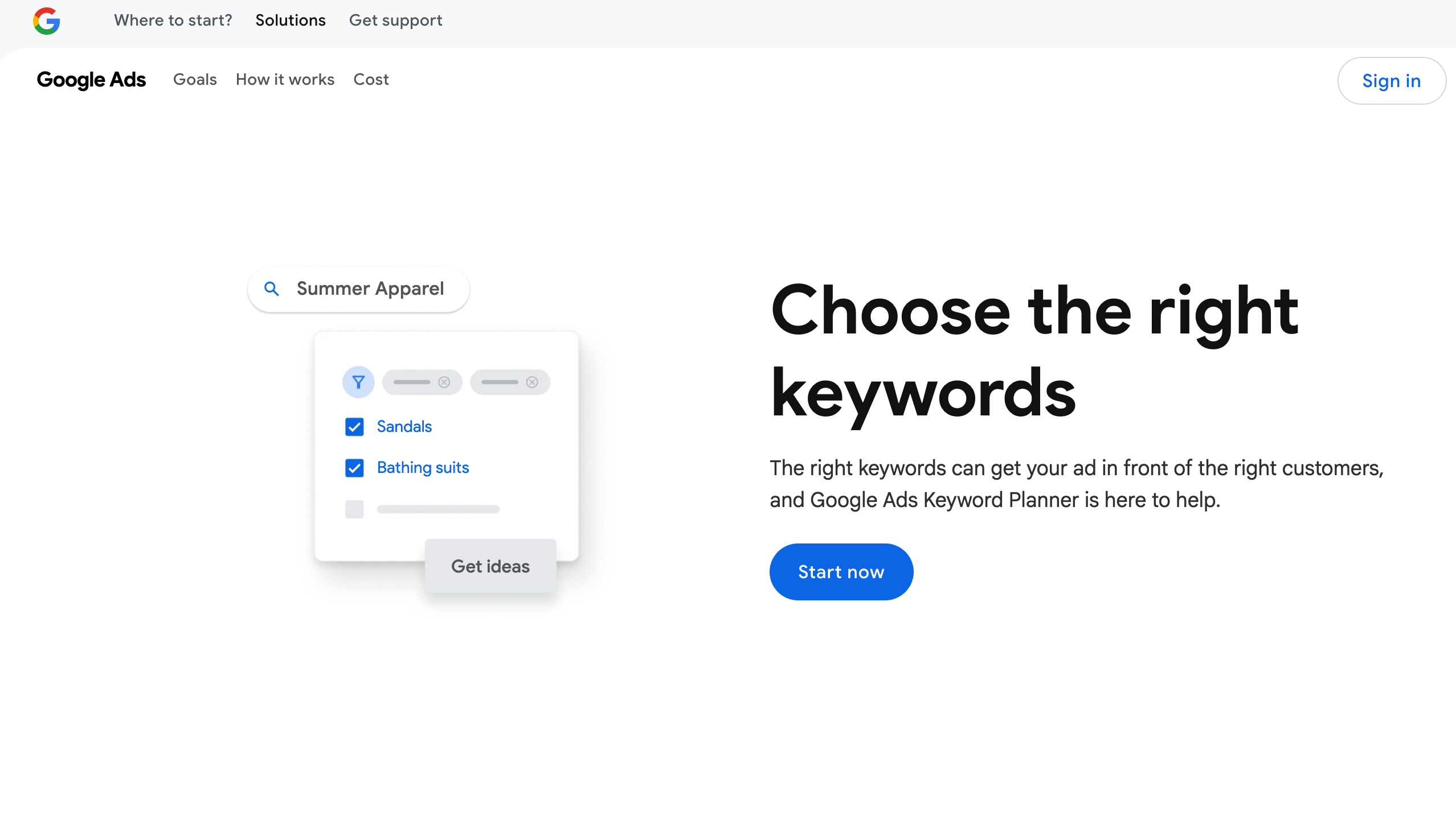 Google keyword planner