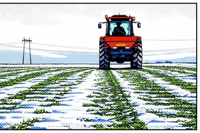 Even though there were no crops, Barry liked to drive the tractor up and down and imagine he was harvesting. Image Credit: AI recreation from Sora prompt/Fotokostic/shutterstock