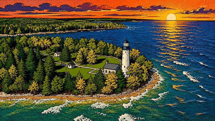 Image: Cana Island Lighthouse generated by AI based on photo by Keith Homan / shutterstock