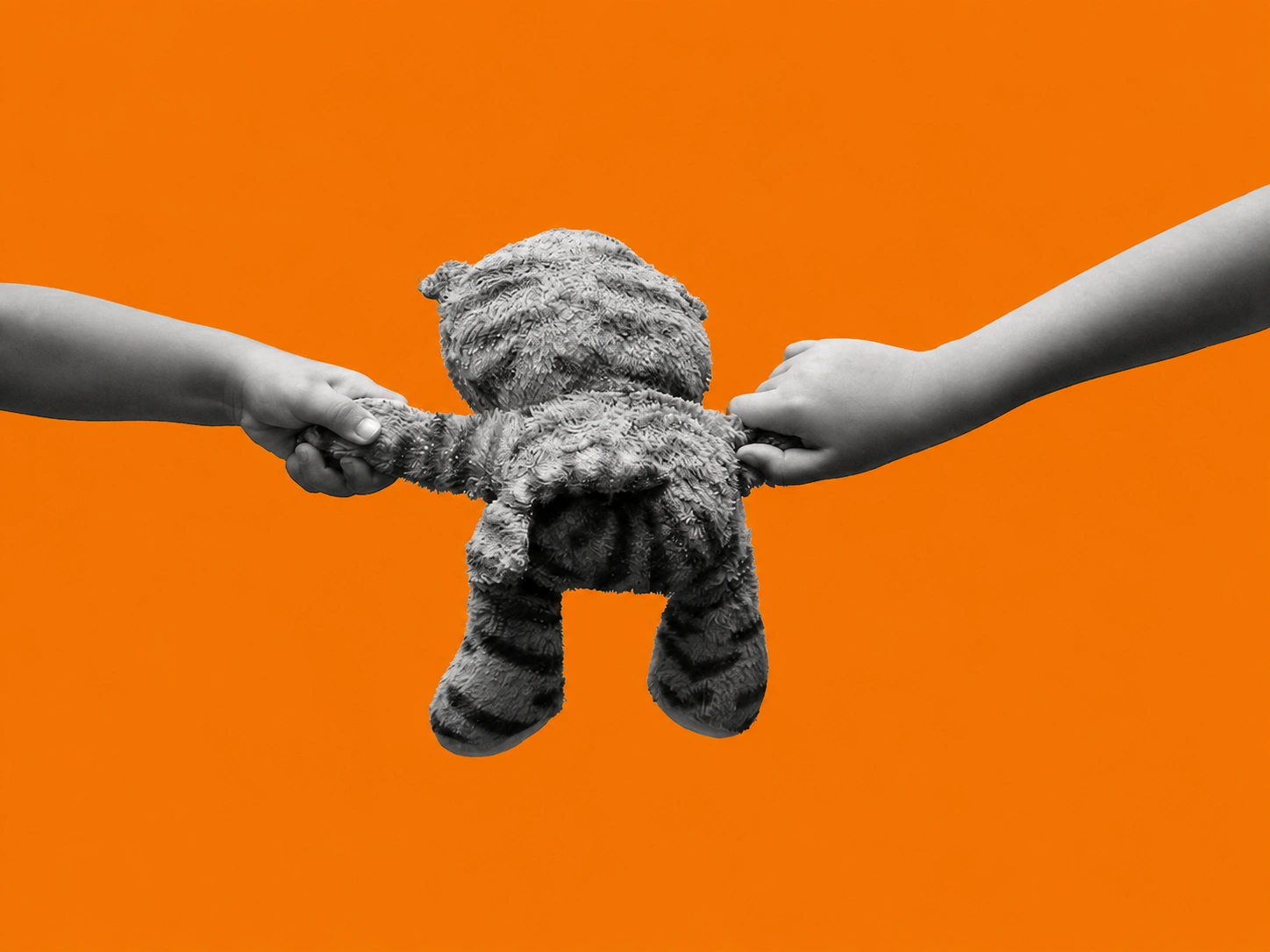 Tow hands fight over a Teddy Bear: Co founders should work on their relationship before they start - KRPD / shutterstock (altered by AI)