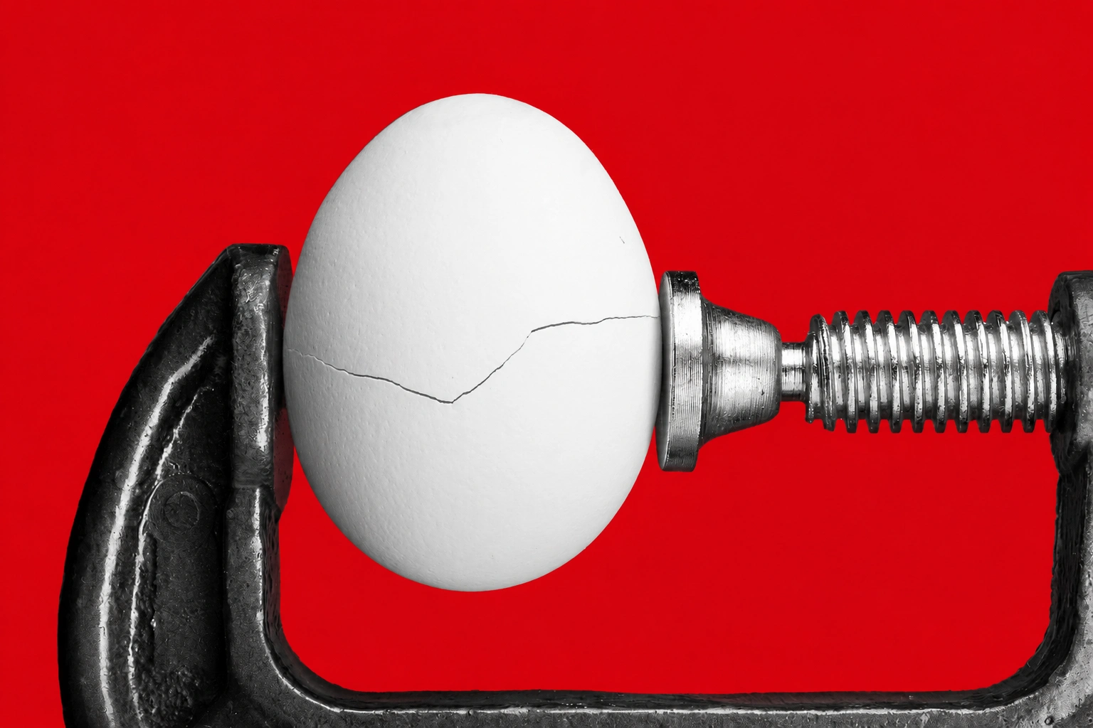 Founders have to determine ways to avoid cracking under pressure, like this egg. Image: optimarc / shuttertock - altered by AI