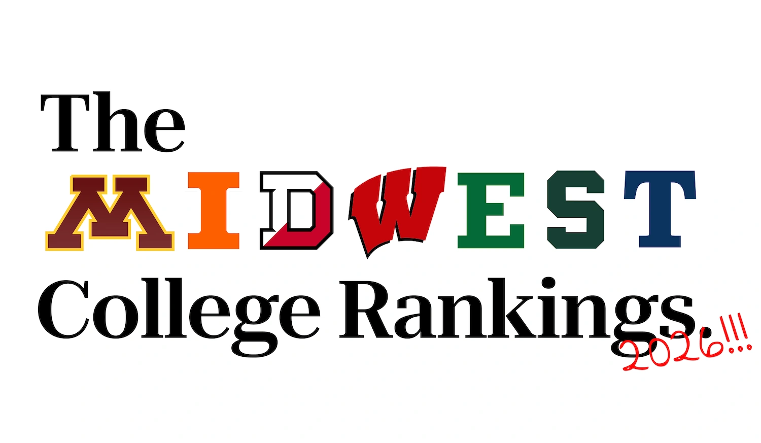 HaMidwest College Rankings logo made from college letters across the region.