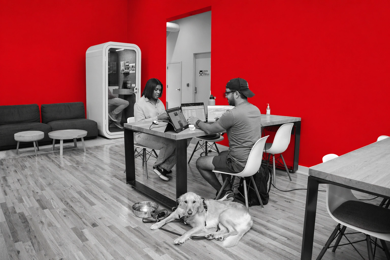 Coworking space at Union Hall in Cincinnati, Ohio