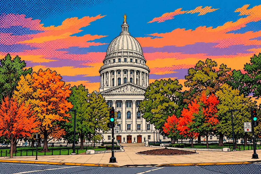 Wisconsin Capitol Building in the Fall
