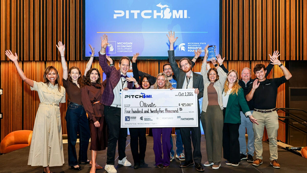Ollivate won the PitchMI Detroit Semi-final at Hudson's. Image: MSU Research Foundation on LinkedIn
