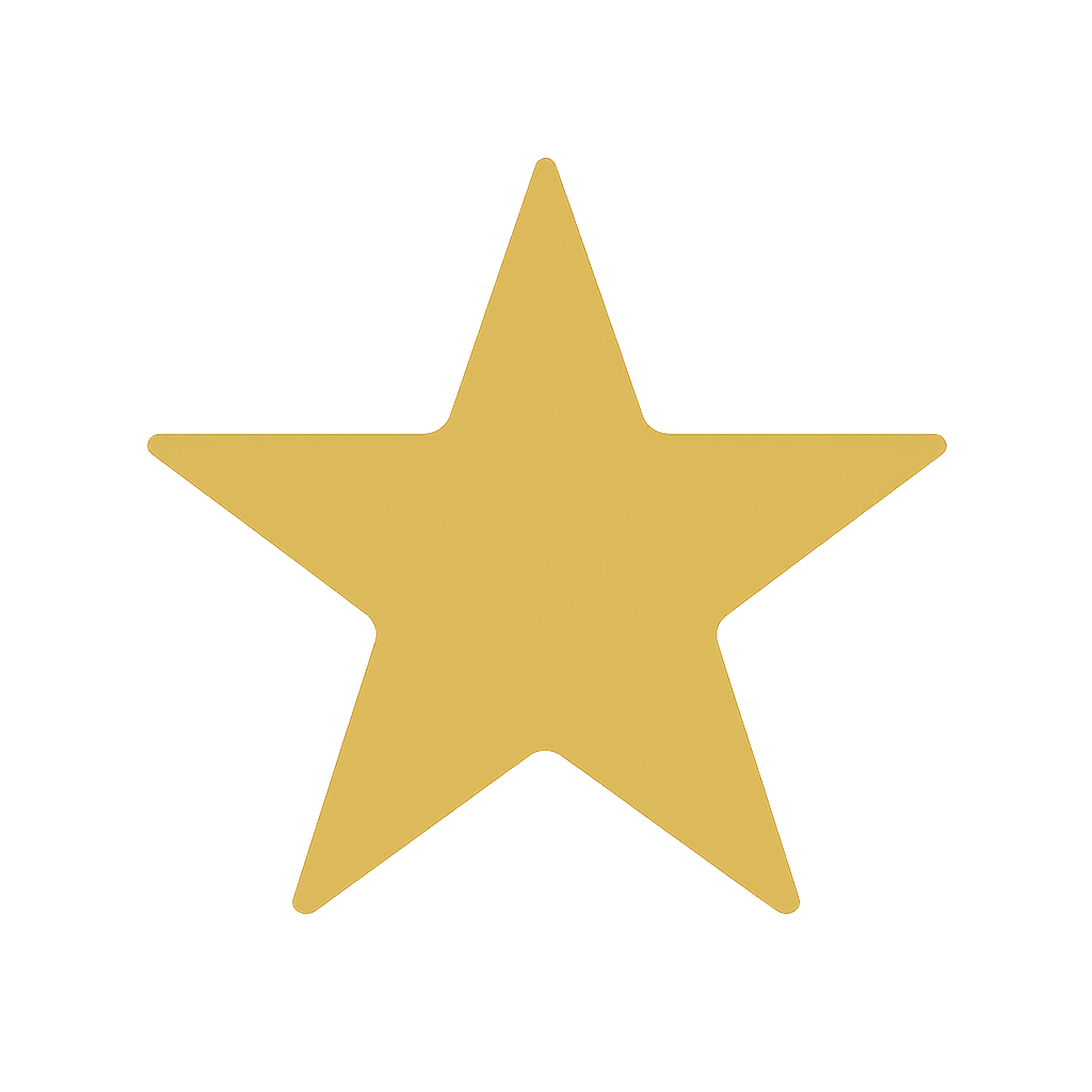 Glowing yellow five-pointed star with a soft light halo on a dark gradient background.