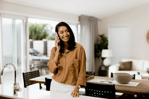 a woman talking on a cell phone