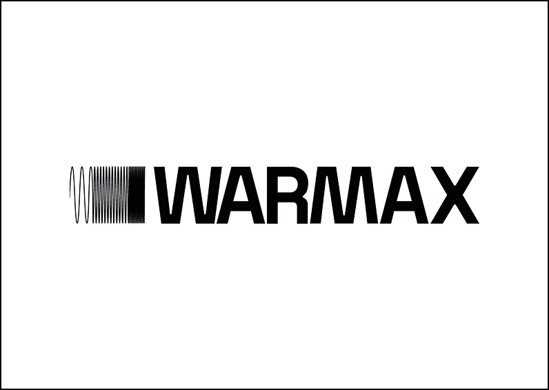 Black version of the Warmax logo on a white background