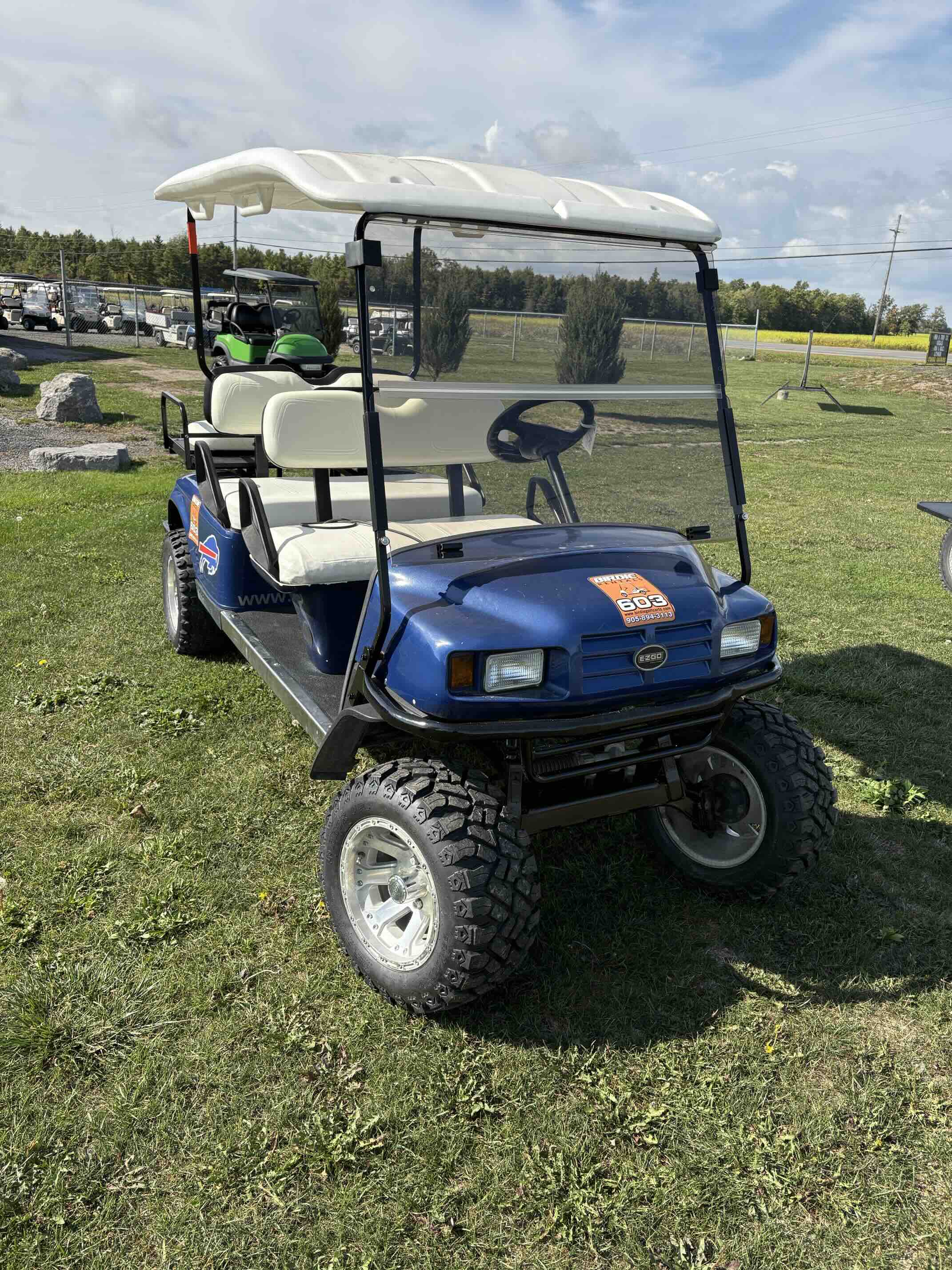 EZGO TXT 6-Passenger golf cart in Blue – Birdie Golf Carts Port Colborne