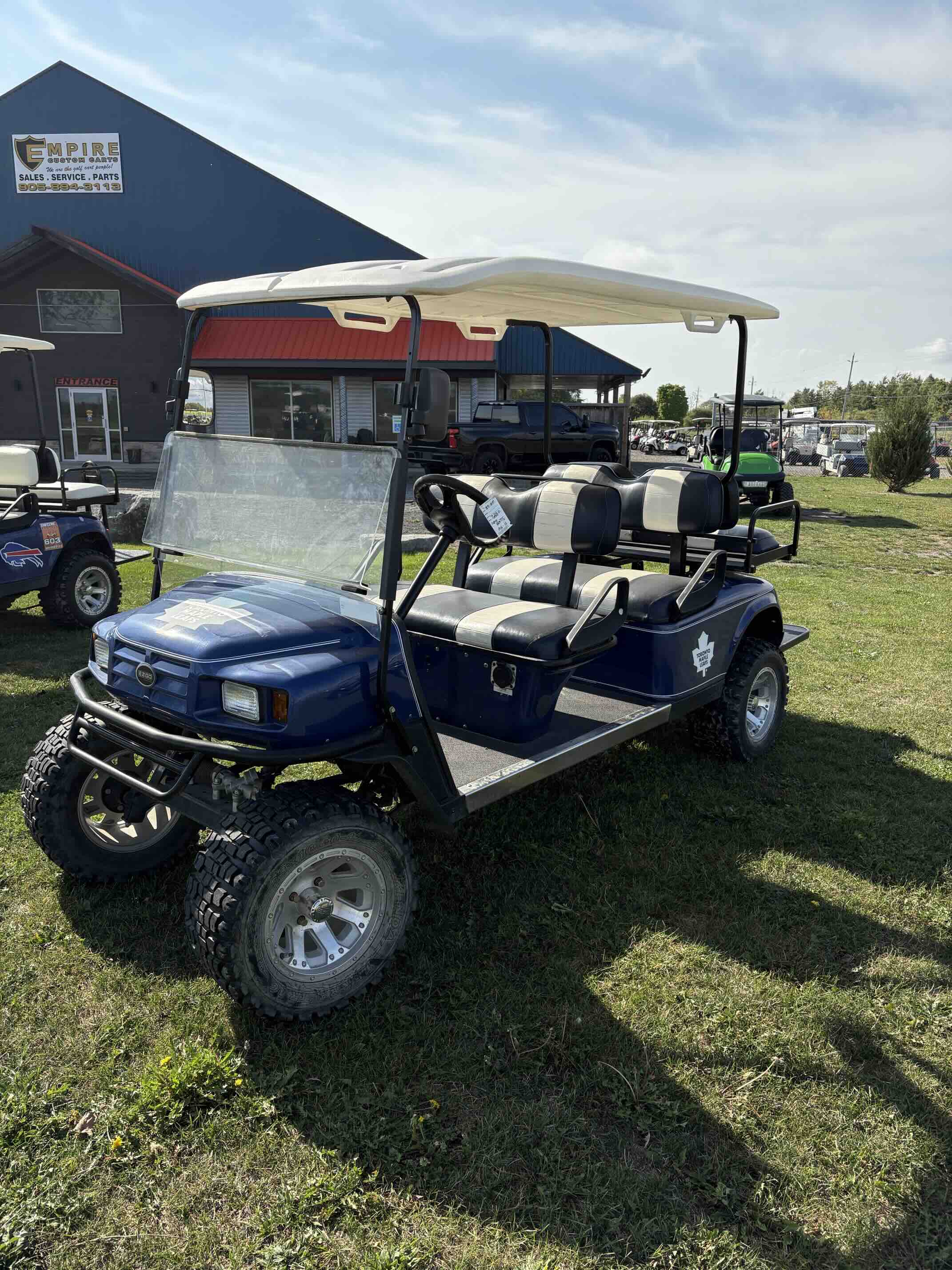 EZGO TXT 6-Passenger golf cart in Blue – Birdie Golf Carts Port Colborne