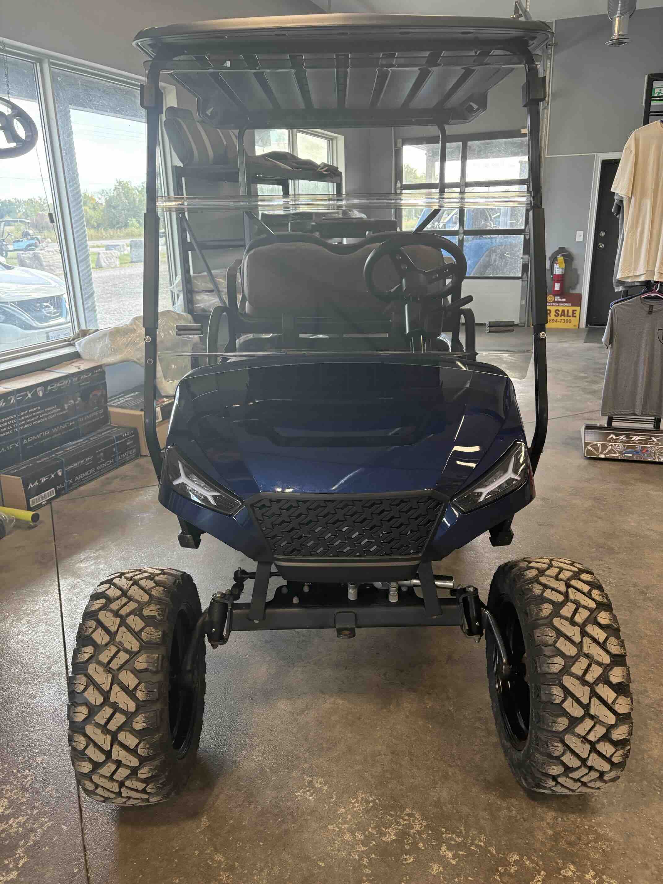 EZGO TXT 4-Passenger golf cart in Blue – Birdie Golf Carts Port Colborne