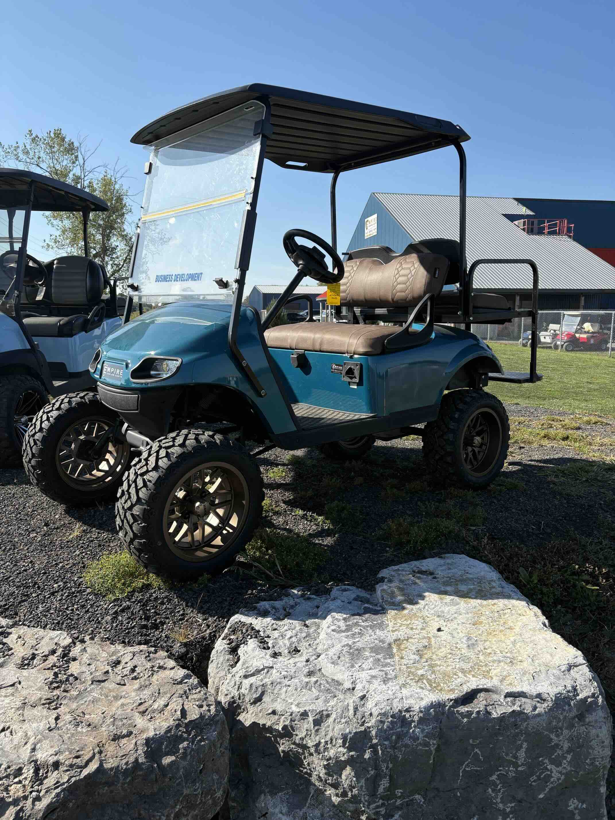 EZGO TXT 4-Passenger golf cart in Blue – Birdie Golf Carts Port Colborne