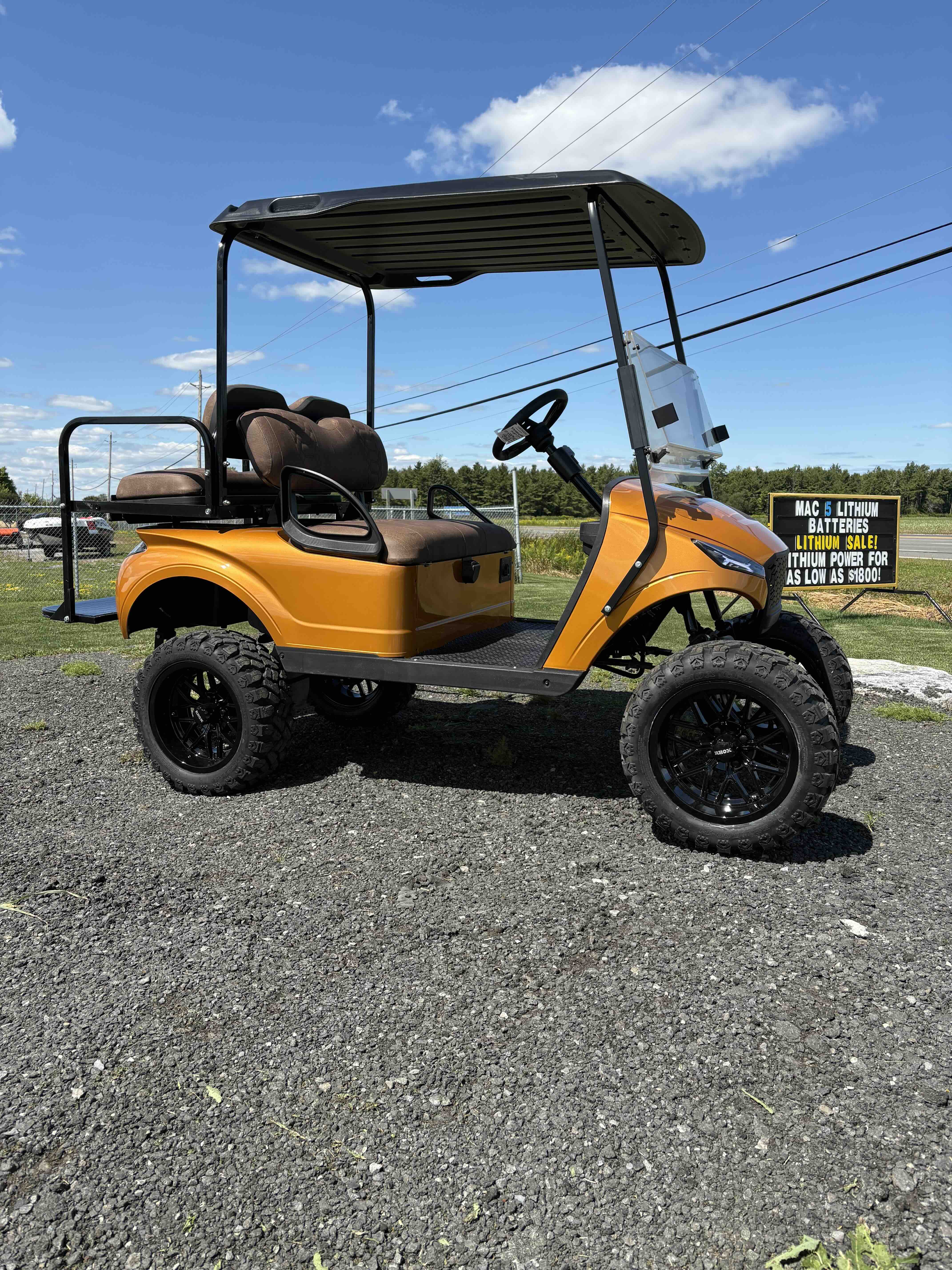 EZGO TXT 4-Passenger golf cart in Orange – Birdie Golf Carts Port Colborne