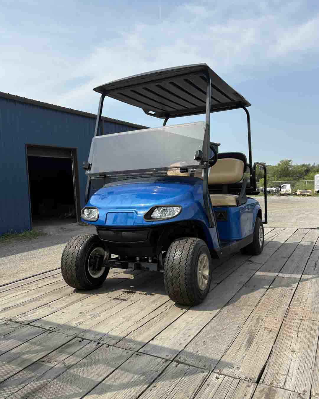 EZGO TXT 4-Passenger golf cart in Blue – Birdie Golf Carts Port Colborne