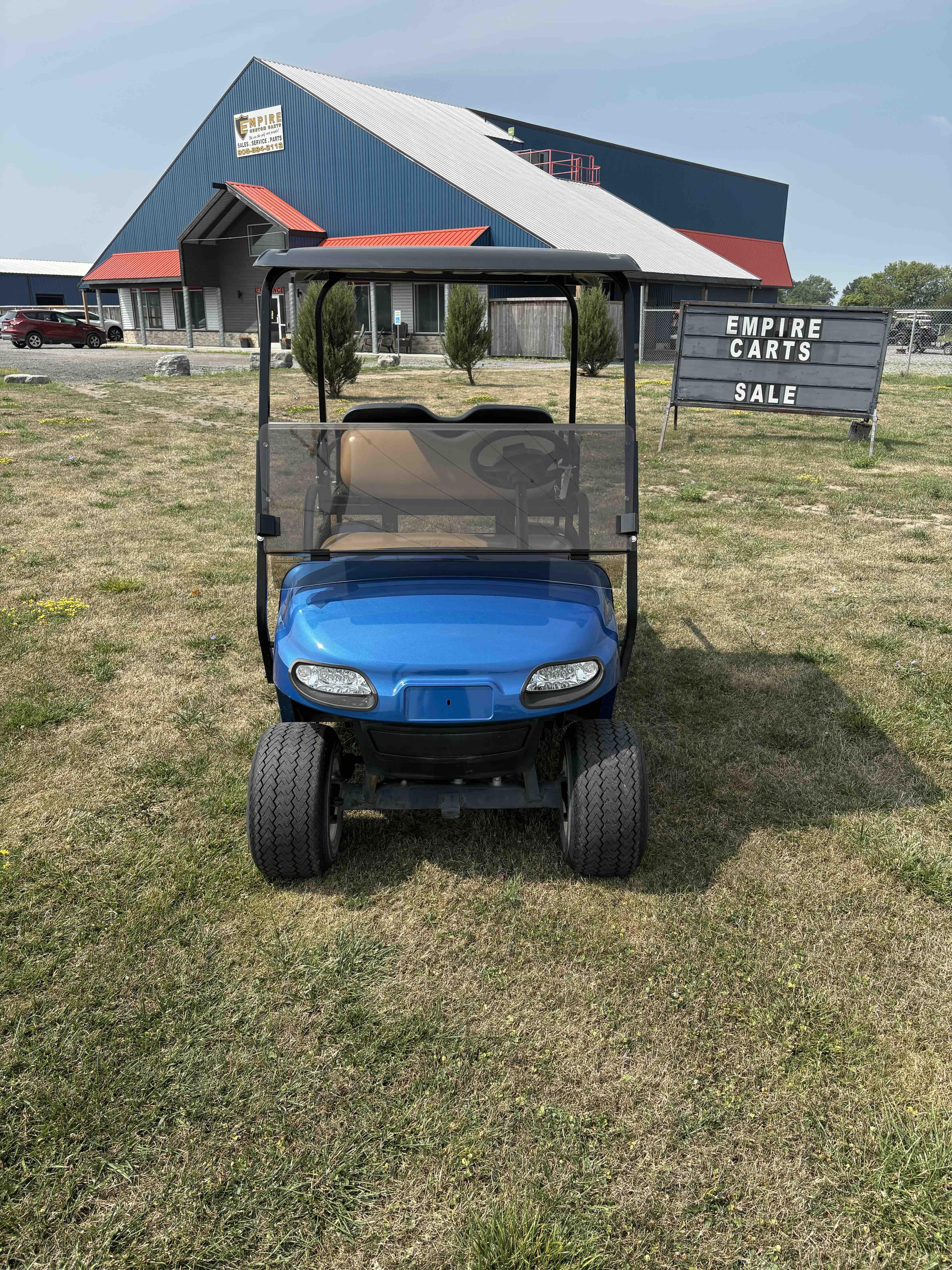 EZGO TXT 4-Passenger golf cart in Blue – Birdie Golf Carts Port Colborne