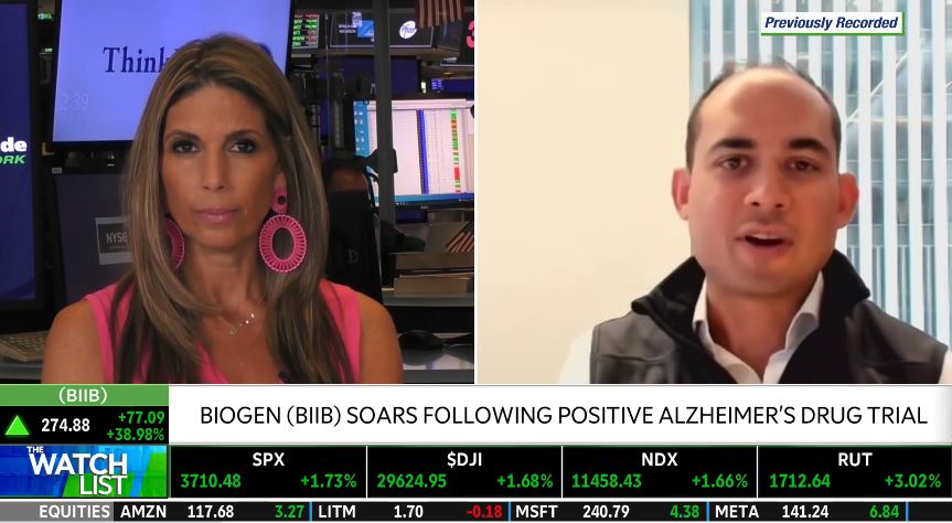 Biogen (BIIB) stock soaring, hopes for FDA approval