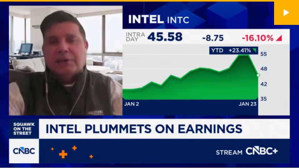 Intel plummets on earnings
