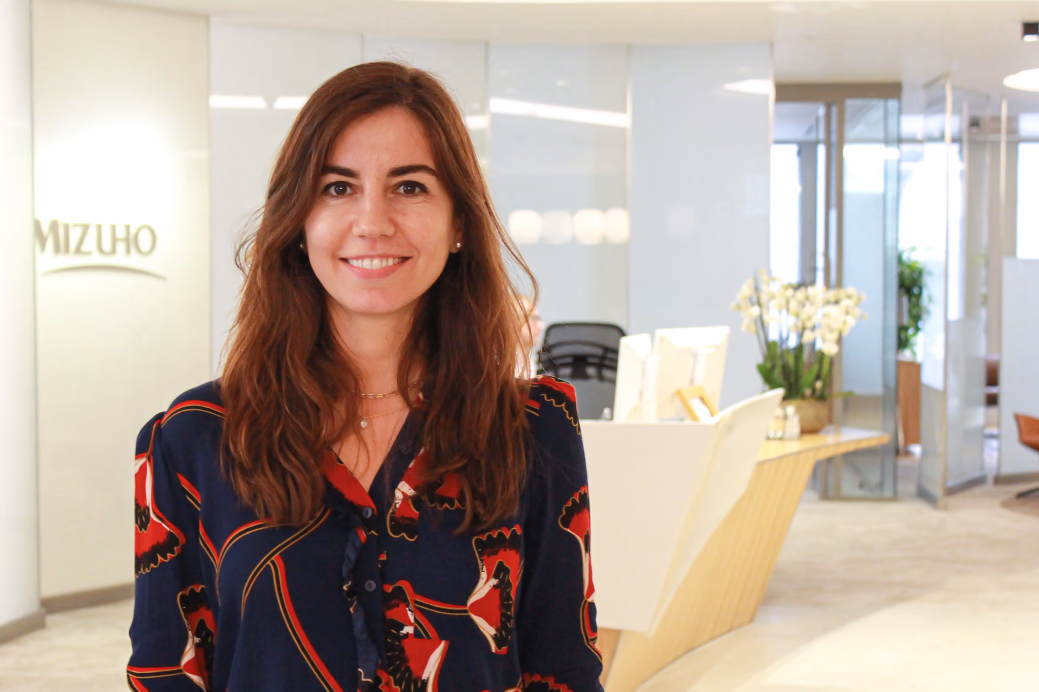 Erlada Tirana stands at Mizuho's London office