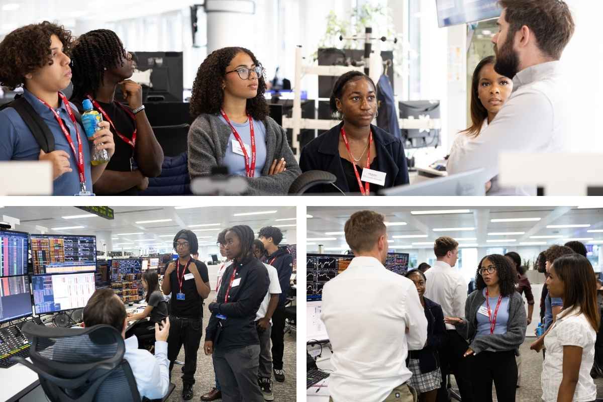 Students from the School Partnership Programme learn about the Mizuho trading floor
