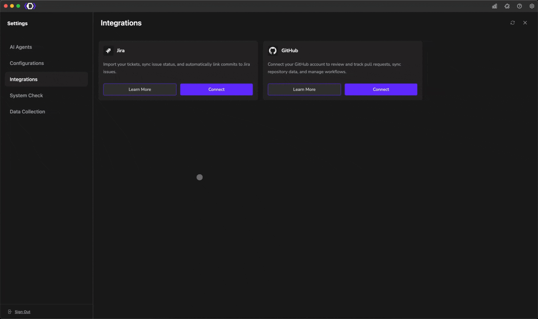 Dropdown to choose your coding editors to add to your stack