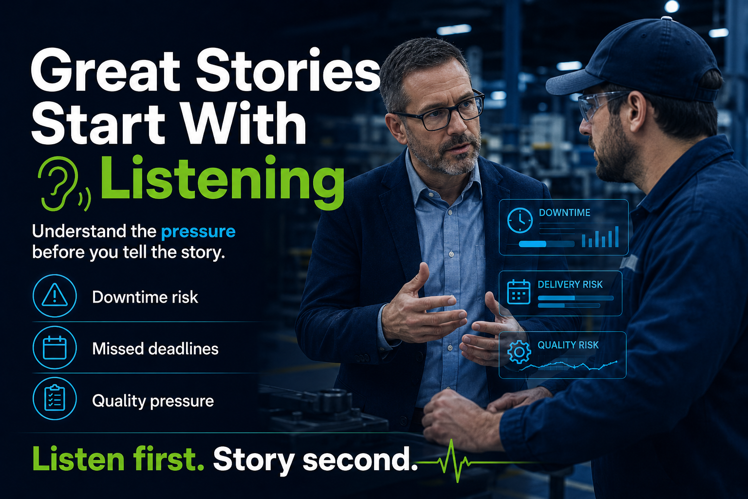 Manufacturing sales start by listening