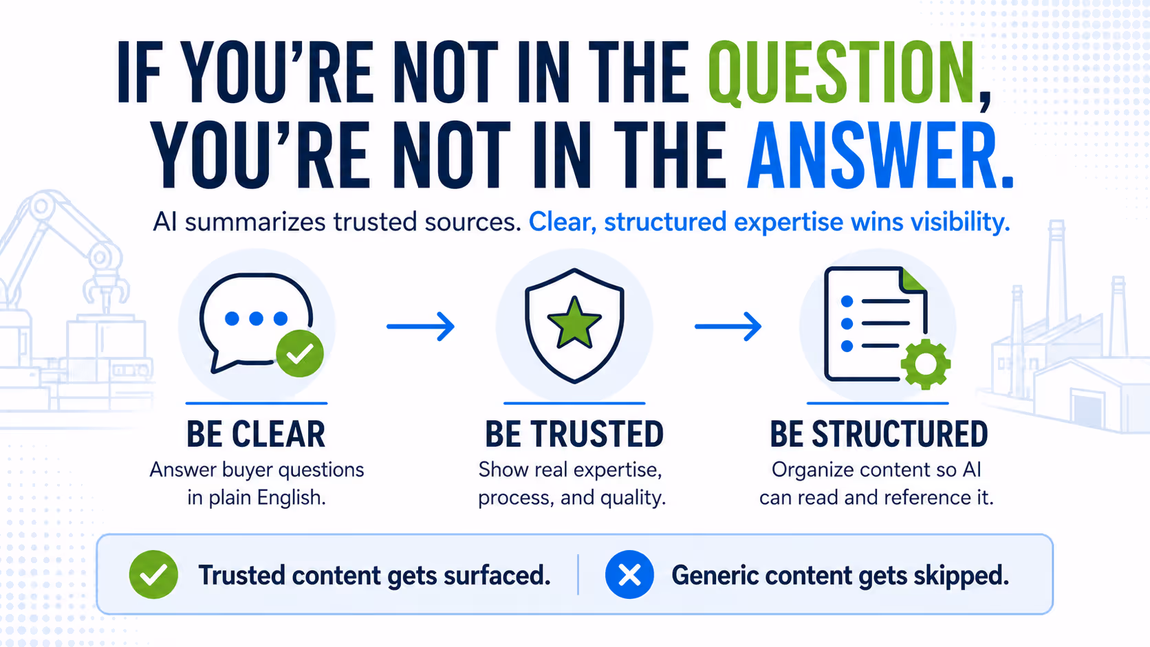 ai summarizes trusted sources from manufacturing companies