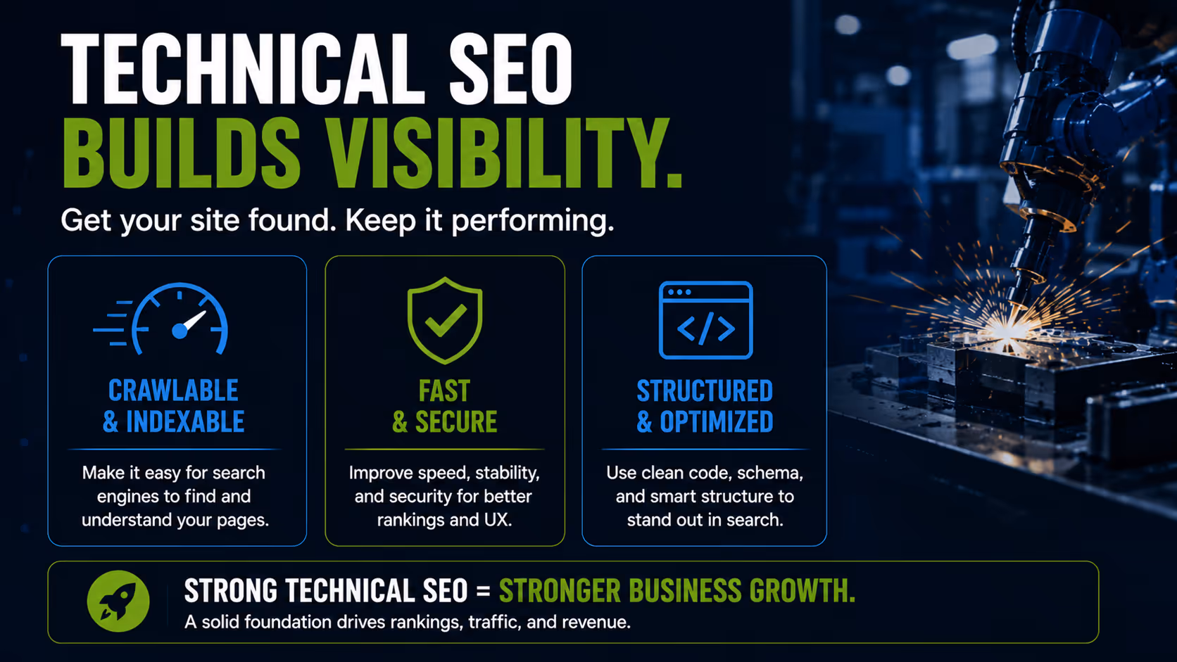 Technical SEO builds your visibility for manufacturing companies