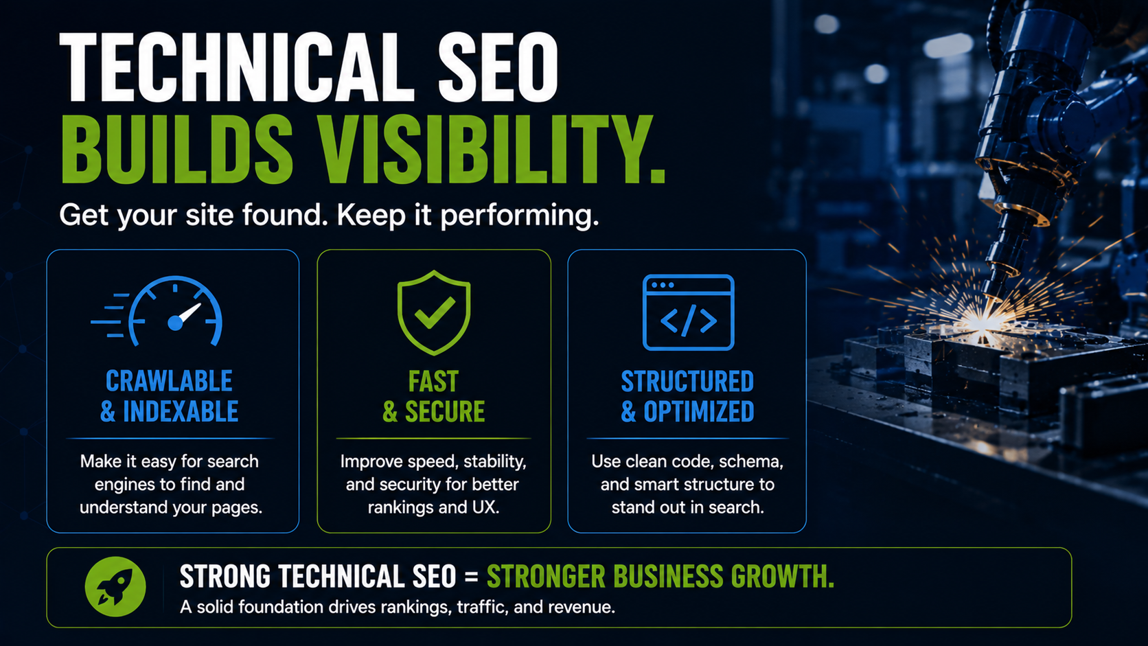 Technical SEO builds your visibility for manufacturing companies