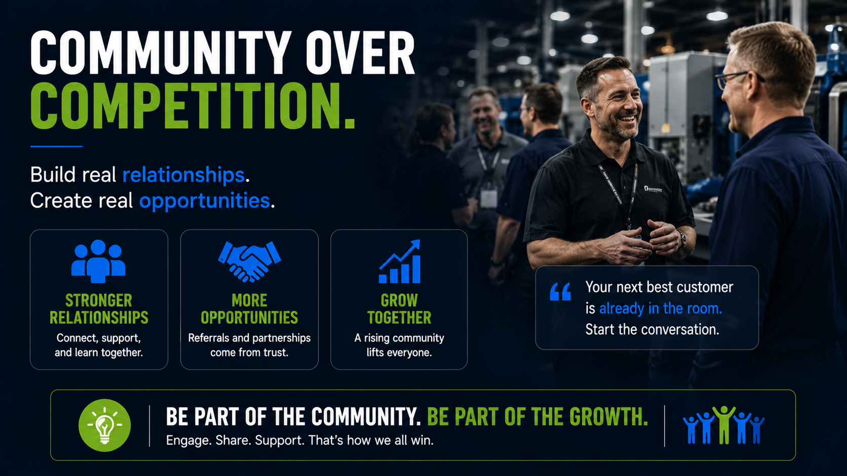 how to build a community of manufacturing customers