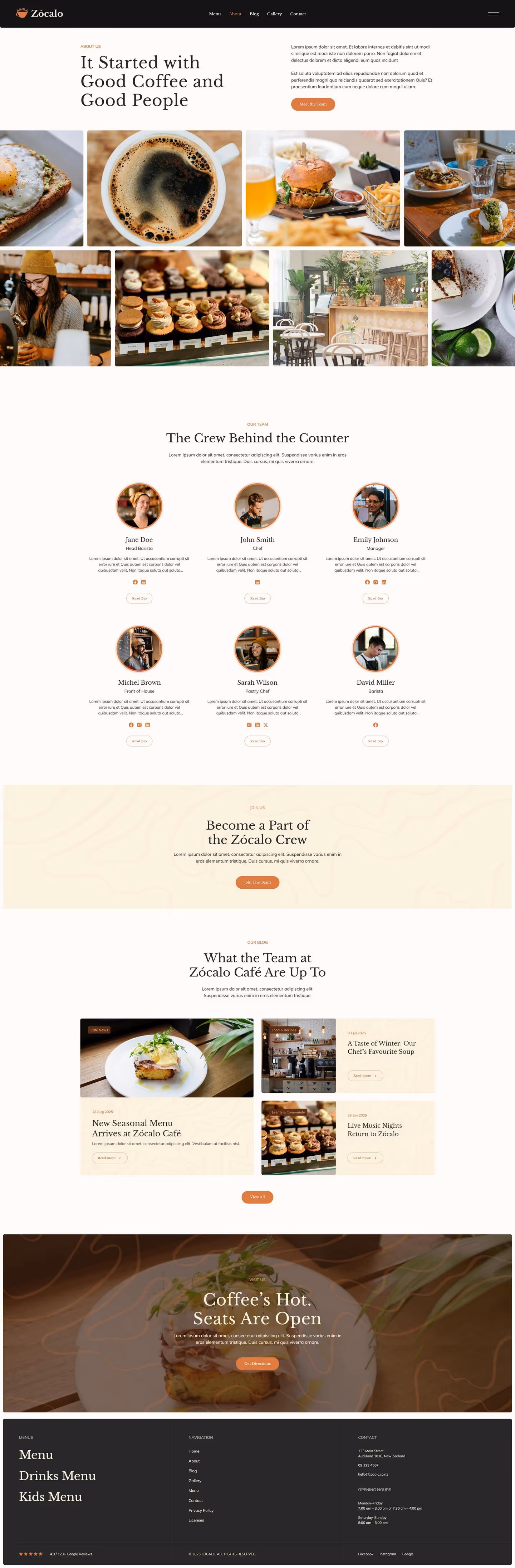 A full page screenshot of the About Page.