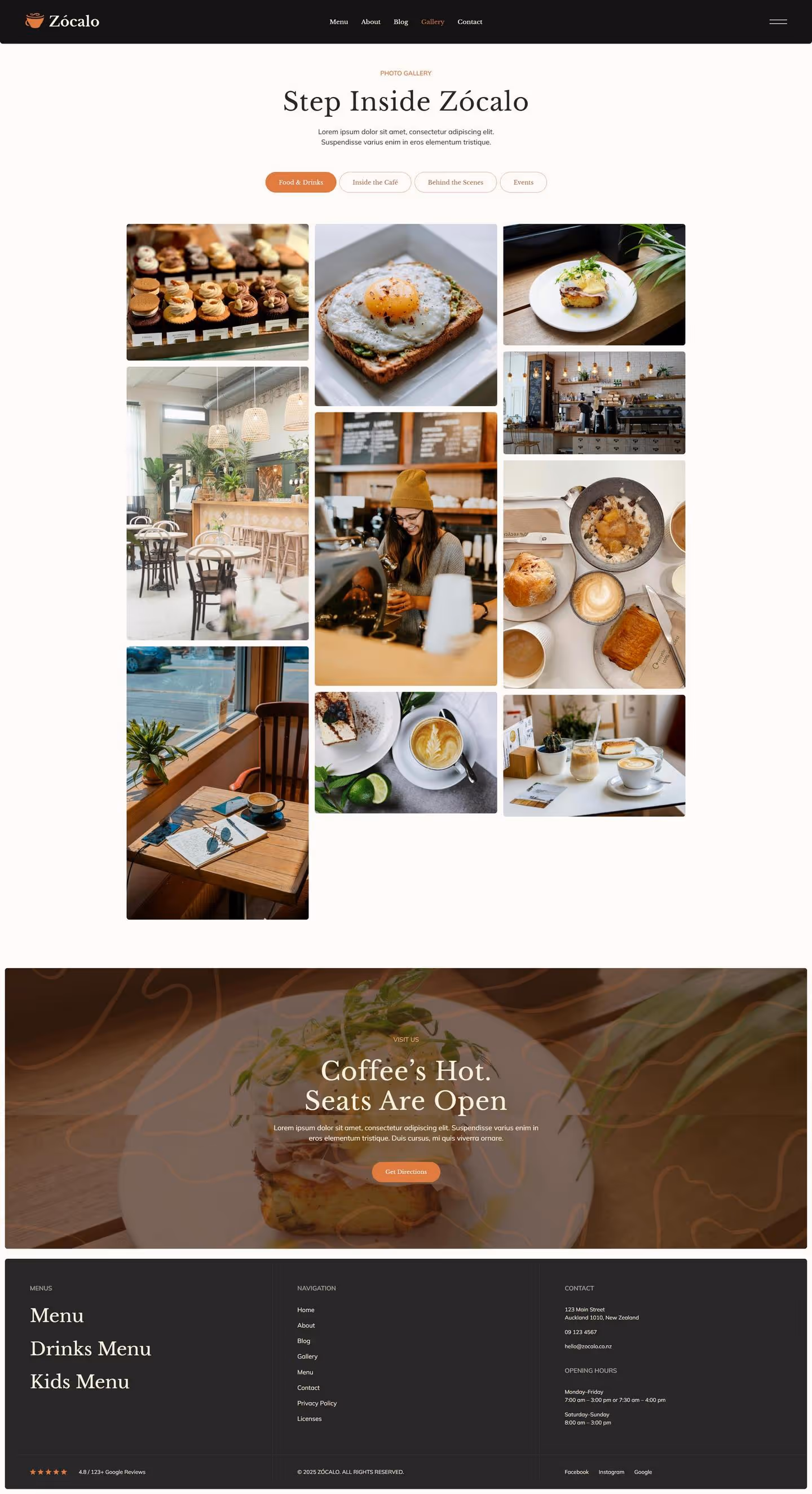 A full page screenshot of the Gallery Page.