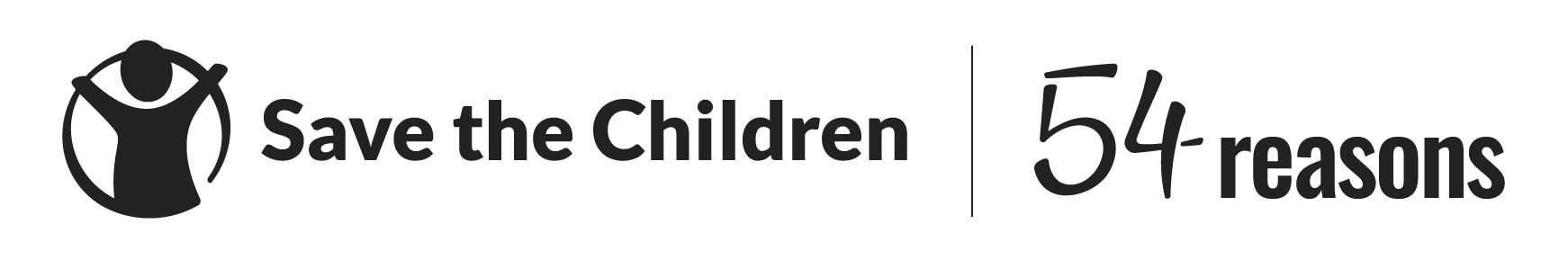 Save the children and 54 reasons logo