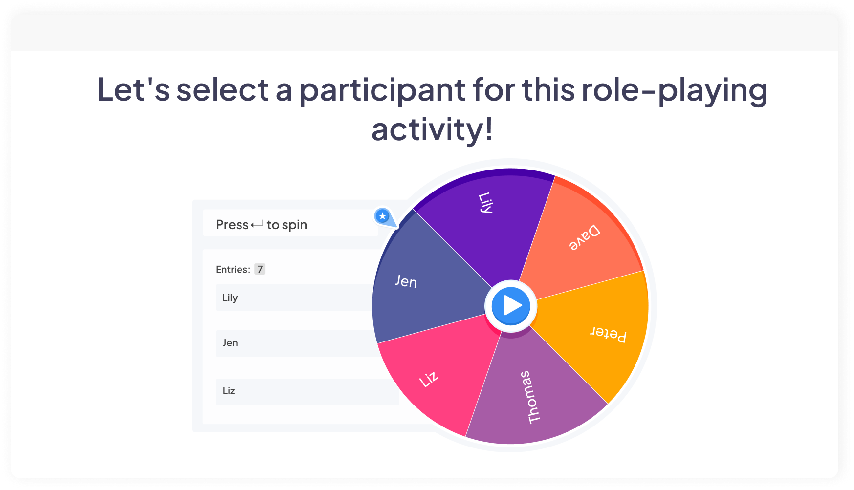 A spinner wheel made on AhaSlides