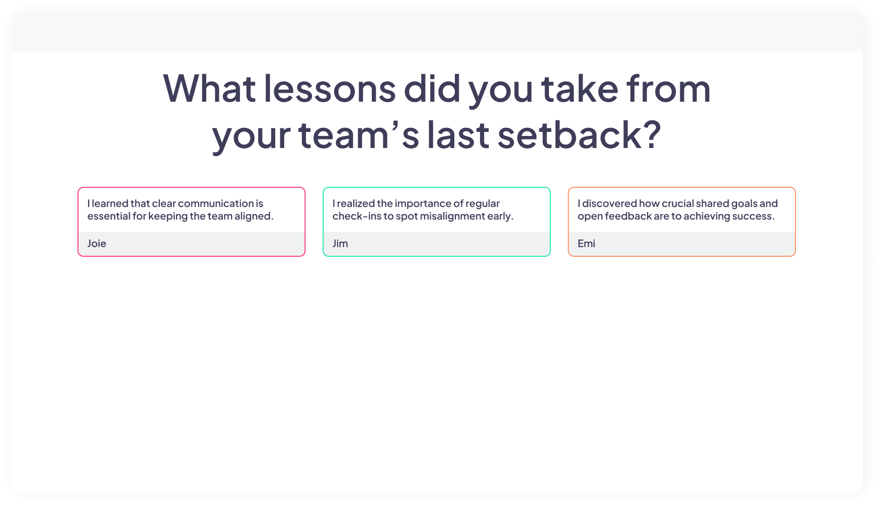 An open-ended poll on AhaSlides to collect people's opinions and thoughts