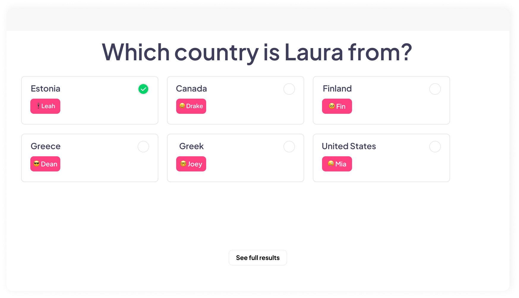 A short answer quiz on AhaSlides