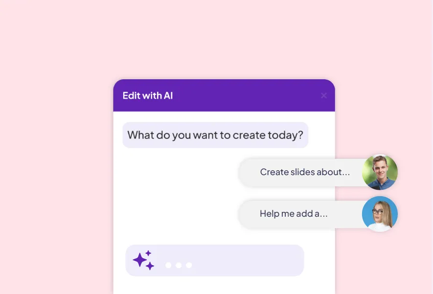 AhaSlides AI slide agent interface for creating presentation slides with AI assistance