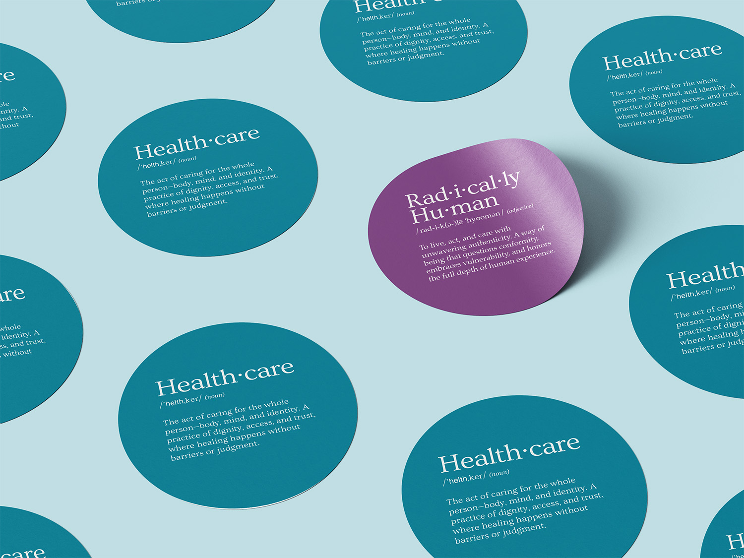 The Iris Center | Radically Human Healthcare. Branded stickers by A Brand Above