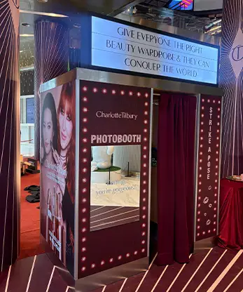Charlotte Tilbury Broadway-themed vintage enclosed photo booth, Kuala Lumpur