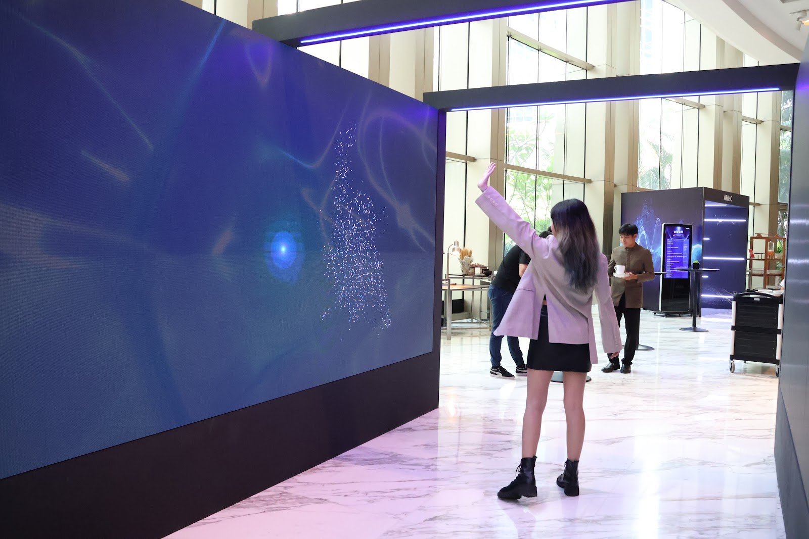 Motion sensing interactive tunnel with body tracking LED walls at an AHHC conference in Malaysia