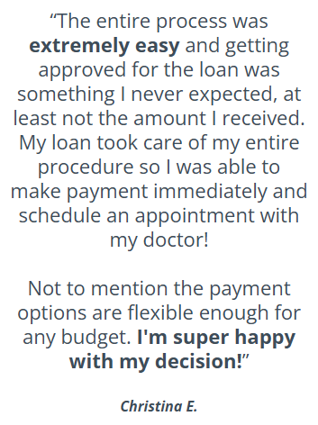 Testimonial from patient who has used Cherry Financing.