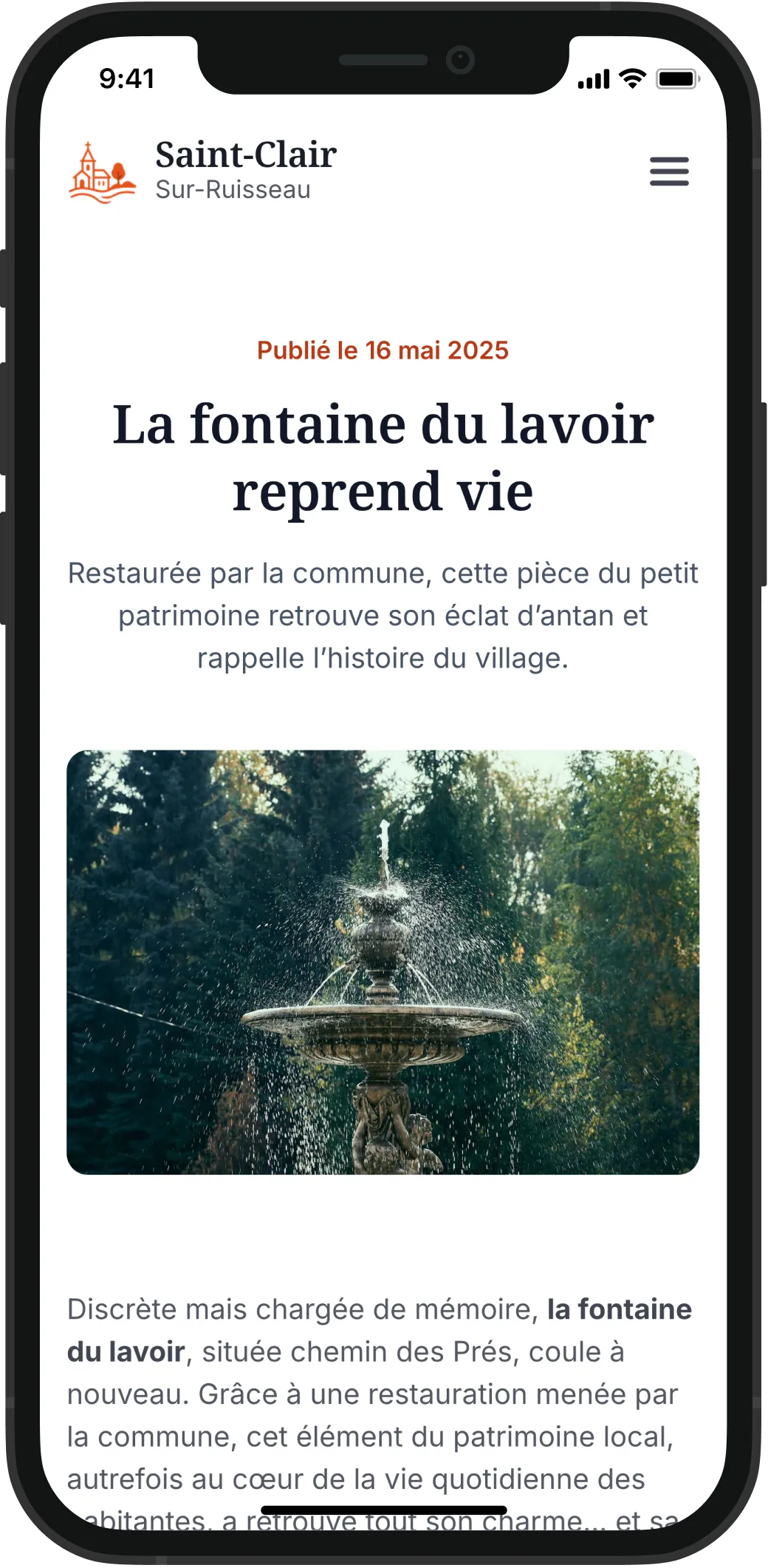 Mockup du site demo sur IPhone
