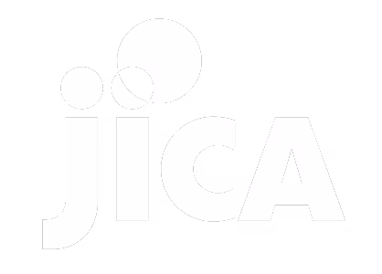 JICA logo with stylized letters and three overlapping circles above.