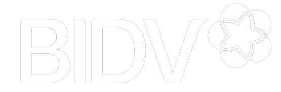 BIDV text logo with a stylized star and circular emblem to the right.